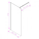 WI01-90 Walker walk in zuhanyfal 90x195 cm , 8mm-es üveggel