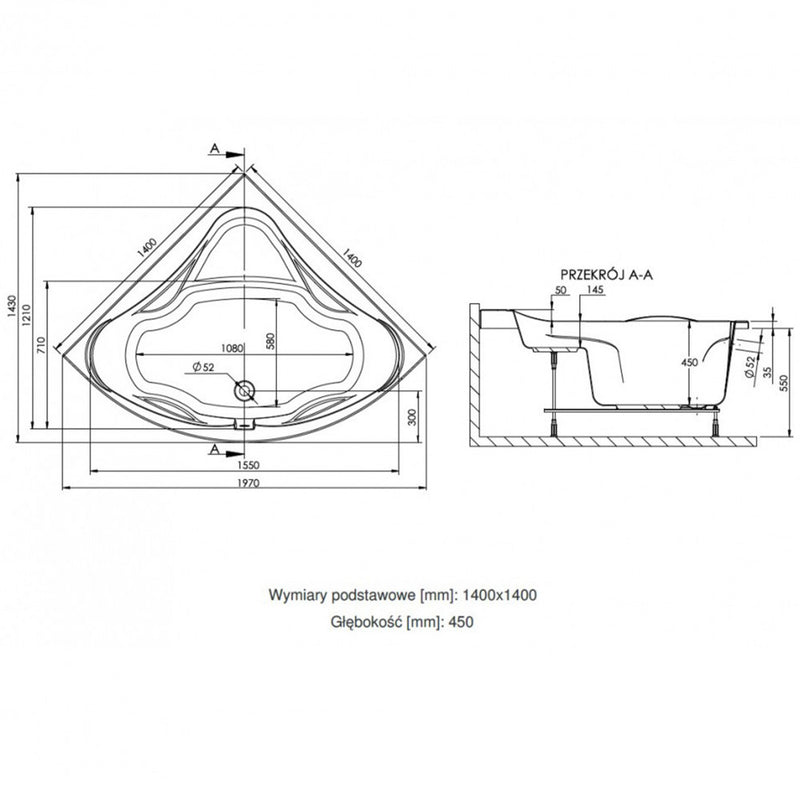 Wivea 140x140 sarokkád