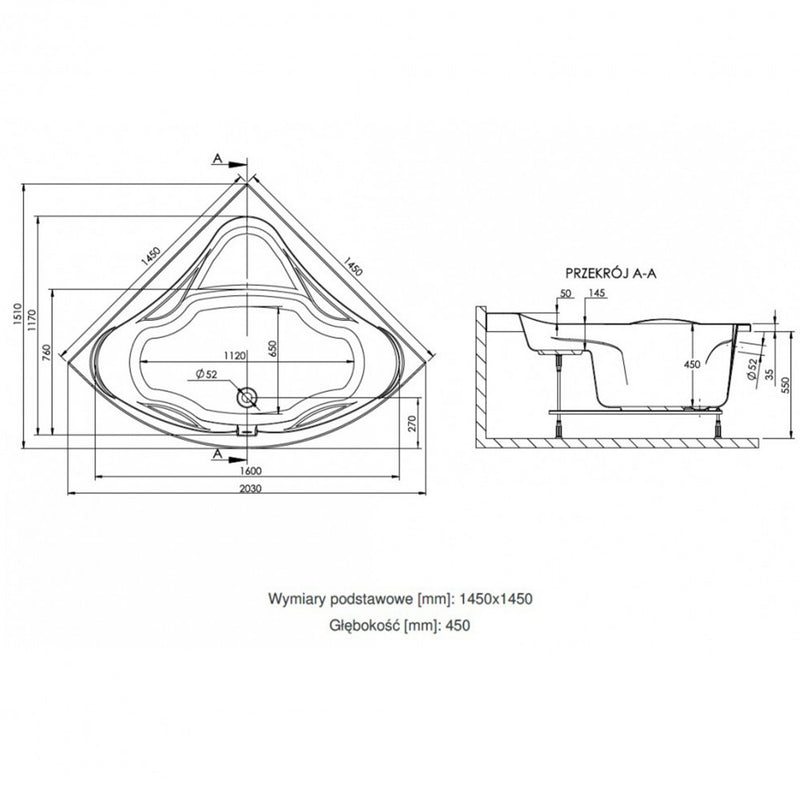 Wivea 145x145 sarokkád