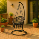 Cardenas függőfotel állvánnyal fekete-fekete