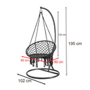 Cardenas függőfotel állvánnyal fekete-fekete