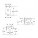 Ride fali, rimless WC