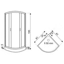XENIA90 XENIA íves zuhanykabin, 90x90x195 cm méretben