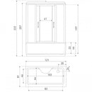 XL120 hidromasszázs kádkabin, 120x85x220 cm-es méretben