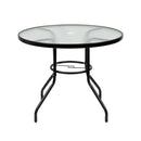 Ordino fémvázas üveg kerti asztal fekete