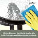 Canillo fémvázas üveg kerti asztal fekete