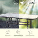 Canillo fémvázas üveg kerti asztal fekete