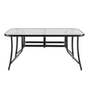 Canillo fémvázas üveg kerti asztal fekete