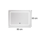 Vid tükör led világítással 80x60 cm