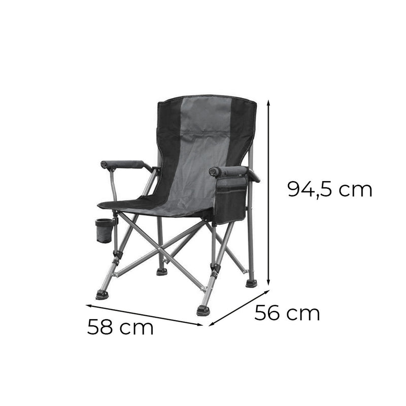 Leziter Comfort karfás horgász szék pohártartóval szürke