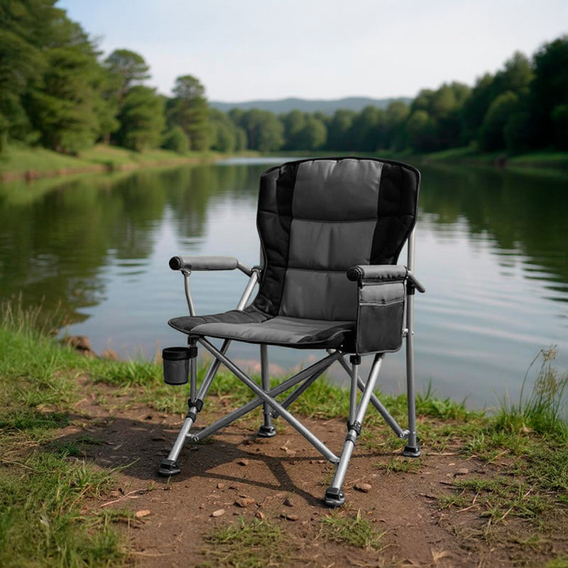 Leziter Comfort Plus karfás horgász szék pohártartóval szürke