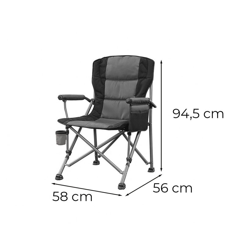 Leziter Comfort Plus karfás horgász szék pohártartóval szürke