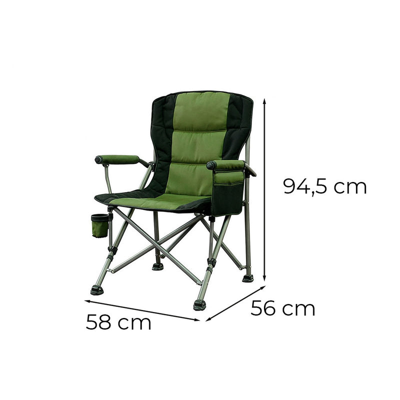 Leziter Comfort Plus karfás horgász szék pohártartóval zöld