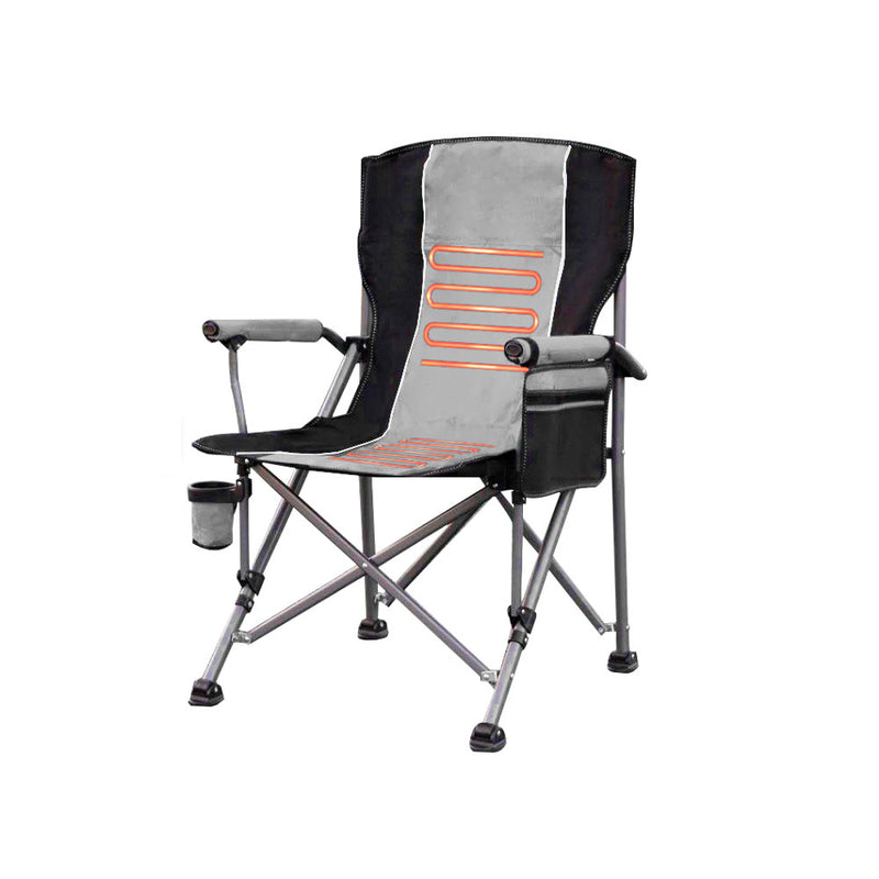 Leziter Premium fűthető karfás horgász szék pohártartóval szürke