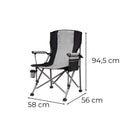 Leziter Premium fűthető karfás horgász szék pohártartóval szürke