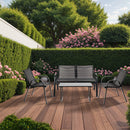 Lorca 4+1 kerti bútor garnitúra szett fekete