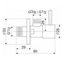 ZOCZ 1/2x1/2 kerek sarokszelep fekete