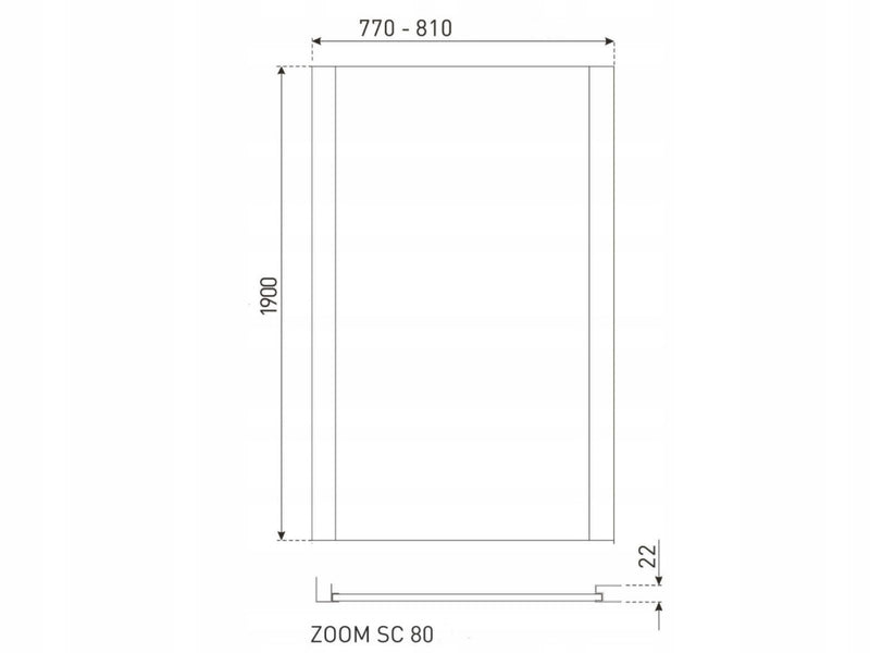 ZOOM 100x80TR téglalap alakú zuhanykabin zuhanytálca nélkül