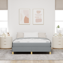 vidaXL Boxrugós ágy matracmal Világosszürke 160 x 200 cm szövet