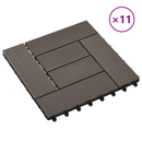vidaXL Faszegély járólap 11 pcs Sötét Barna 30 x 30 cm WPC
