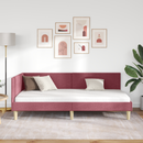 vidaXL Sarokágy keret Bordó 80 cm x 200 cm Szövet és Plywood