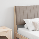 vidaXL Kárpitozott fejtámla Tópszínű 150 cm Tömör fenyőfa
