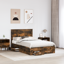 vidaXL Ágykeret fejtámlával fiókkal Füstölt tölgy 120 x 190 cm Faanyag