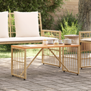 vidaXL Kültéri Asztal Természetes 80 x 40 x 40 cm Acél és poli rattan