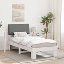 vidaXL Ágykeret Kárpitozott Fejtámlával Világosszürke 100 x 200 cm
