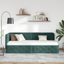 vidaXL Sarokágy keret Sötétzöld 80 x 200 cm Bársony