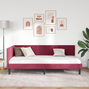 vidaXL Sarokágy keret fejtámlával Bordó 100 cm x 200 cm Bársony