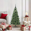 vidaXL Karácsonyfa 150 LED-del állvánnyal Zöld 120 cm PVC
