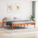 vidaXL Ágykeret fejtámlával Faggyú barna 180 x 200 cm Tömör fenyőfa