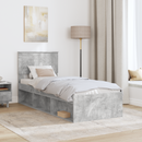 vidaXL Ágykeret fejtámlával Beton Szürke 75 x 190 cm Tömör fenyőfa