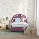 vidaXL Gyerekágy keret fejtámlával Lila 70 x 140 cm Bársony