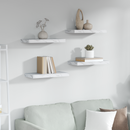 vidaXL Falpolc tárolóval 4 pcs Fehér márvány 50 x 23,5 x 4 cm Faanyag