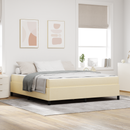 vidaXL Boxrugós ágy Krém 180 x 200 cm szövet