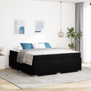 vidaXL Ágykeret matracmal Fekete 180 x 200 cm szövet