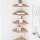 vidaXL Lebegő polc polcokkal tárolóval 4 pcs Rózsaszín 24 x 24 x 2 cm