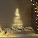 vidaXL LED Karácsonyfák talajráccsal Meleg fehér 182 cm Fém