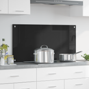 vidaXL Konyhai hátfal Fekete 100 x 50 cm edzett üveg