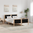 vidaXL Ágykeret fejtámlával Barna és fekete 135 x 190 cm Tömör fenyőfa