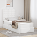vidaXL Tárolós Ágy matracmal tárolóval Tiszta Fehér 100 x 200 cm Műbőr