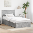 vidaXL Ágykeret fiókkal tárolóval Betonszürke 100 x 200 cm Szerelt Fa