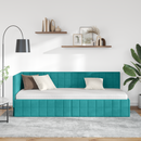 vidaXL Sarokágy keret fejtámlával Türkiz 80 cm x 200 cm Bársony