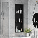 vidaXL Zuhany Niche Fekete 92 x 32 x 10 cm Rozsdamentes acél