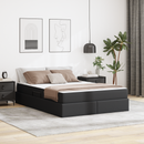 vidaXL Ágy tárolóval és matraccal matracmal tárolóval 2 pcs Fekete Bőr