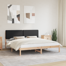 vidaXL Ágykeret Kárpitozott Fejtámlával Fekete 200 x 200 cm