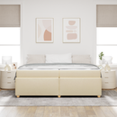 vidaXL Ágykeret matracmal Krém 200 x 200 cm szövet