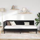 vidaXL Sarokágy keret fejtámlával Fekete 100 cm x 200 cm Bársony